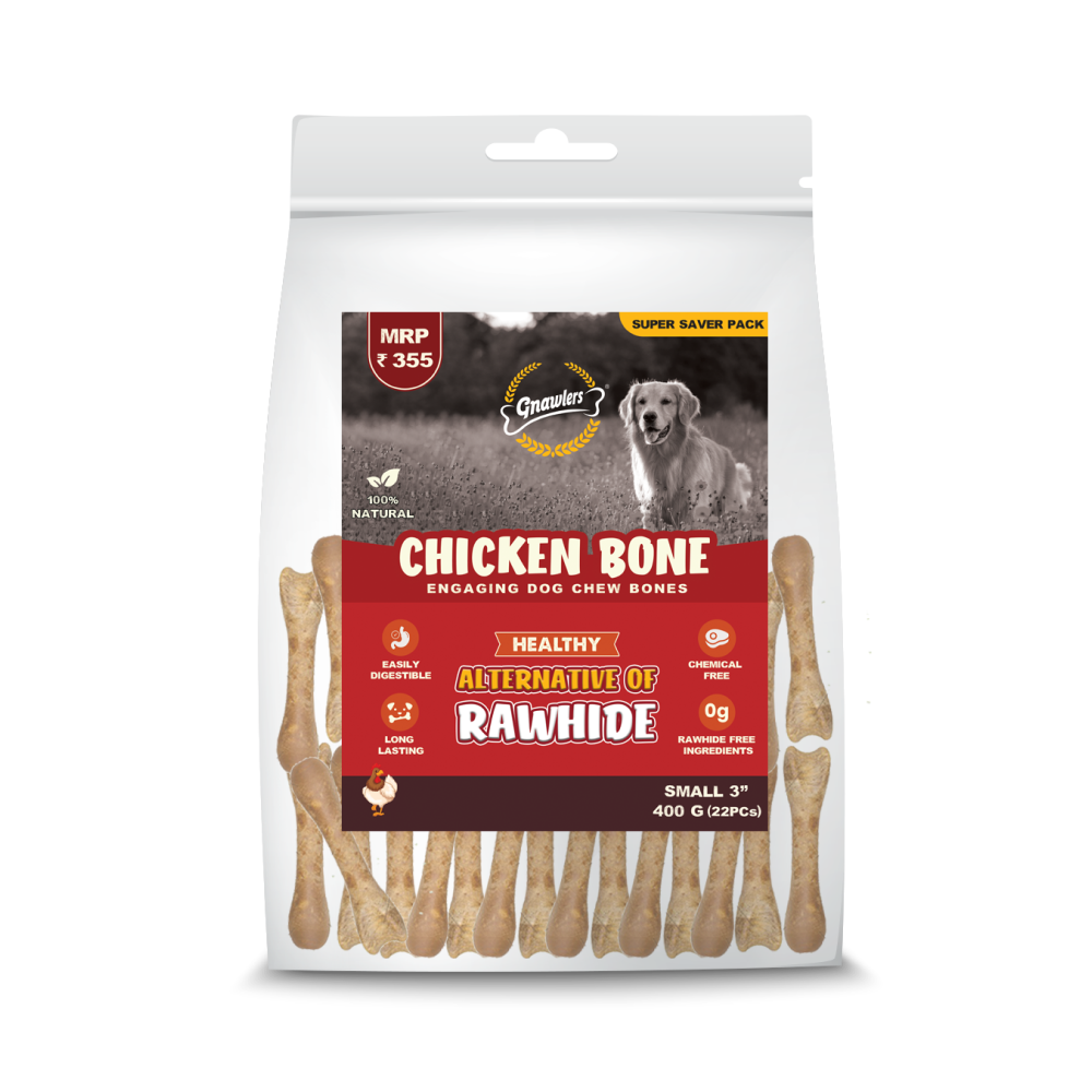Gnawlers Chicken Bone Dog Treats (3 inch)