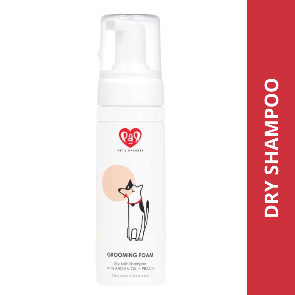 Pet And Parents Argan Oil + Peach Dry Bath Foaming Shampoo for Dogs and Cats
