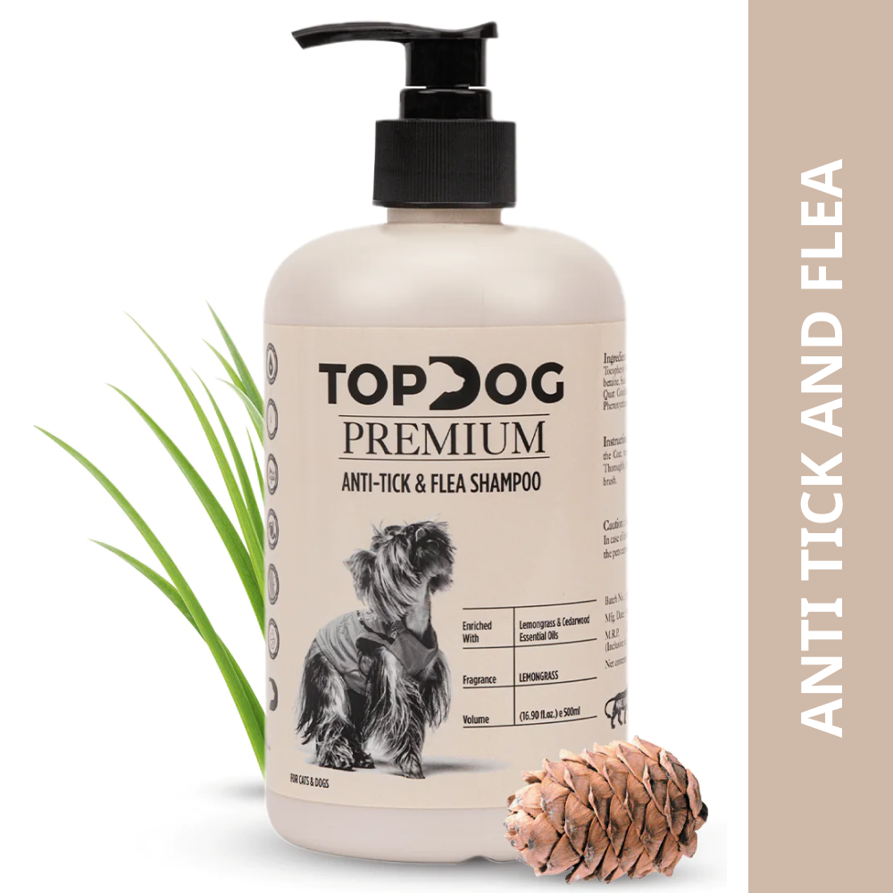 TopDog Premium Anti Tick and Flea Shampoo for Dogs and Cats
