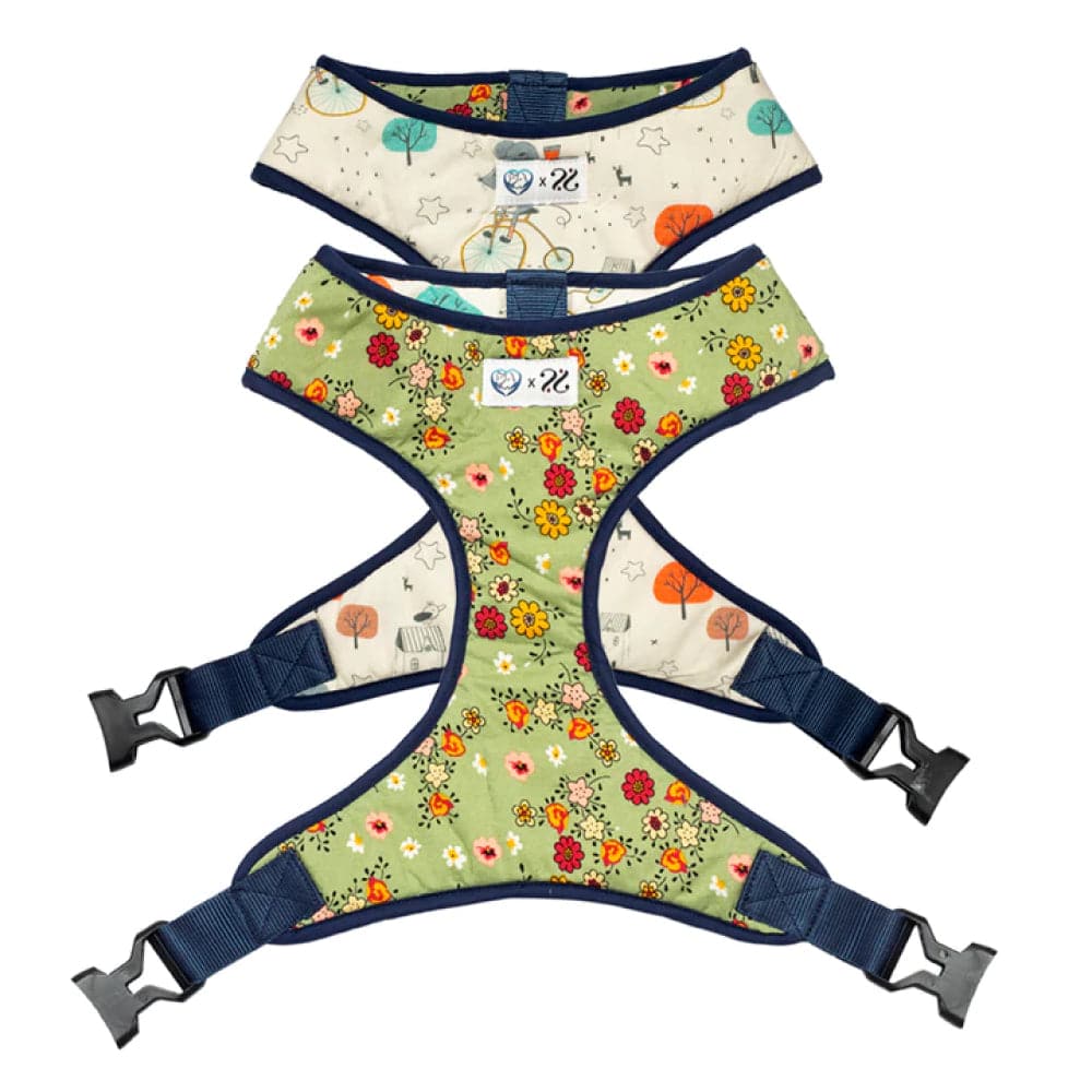 Pet And Parents Floral Mousy Reversible Harness for Dogs