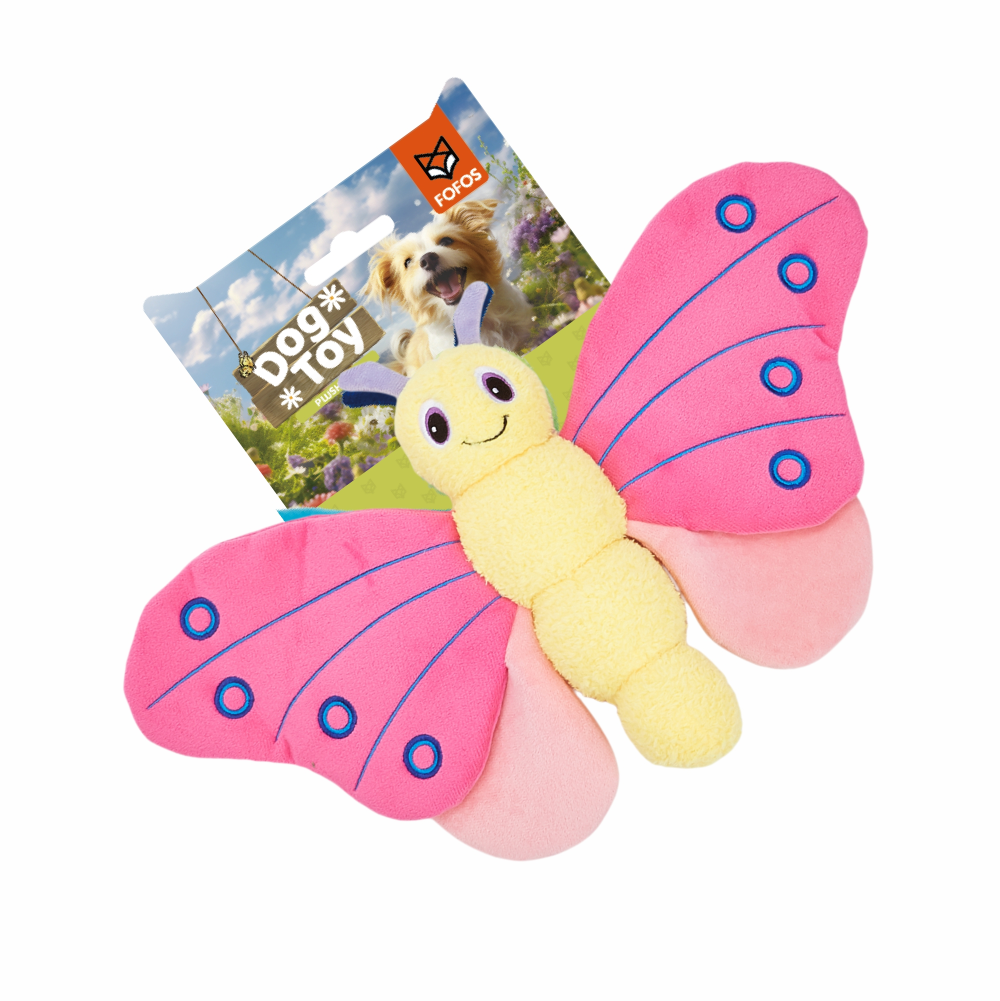 FOFOS Jumbo Butterfly Plush Toy for Dogs (Pink)