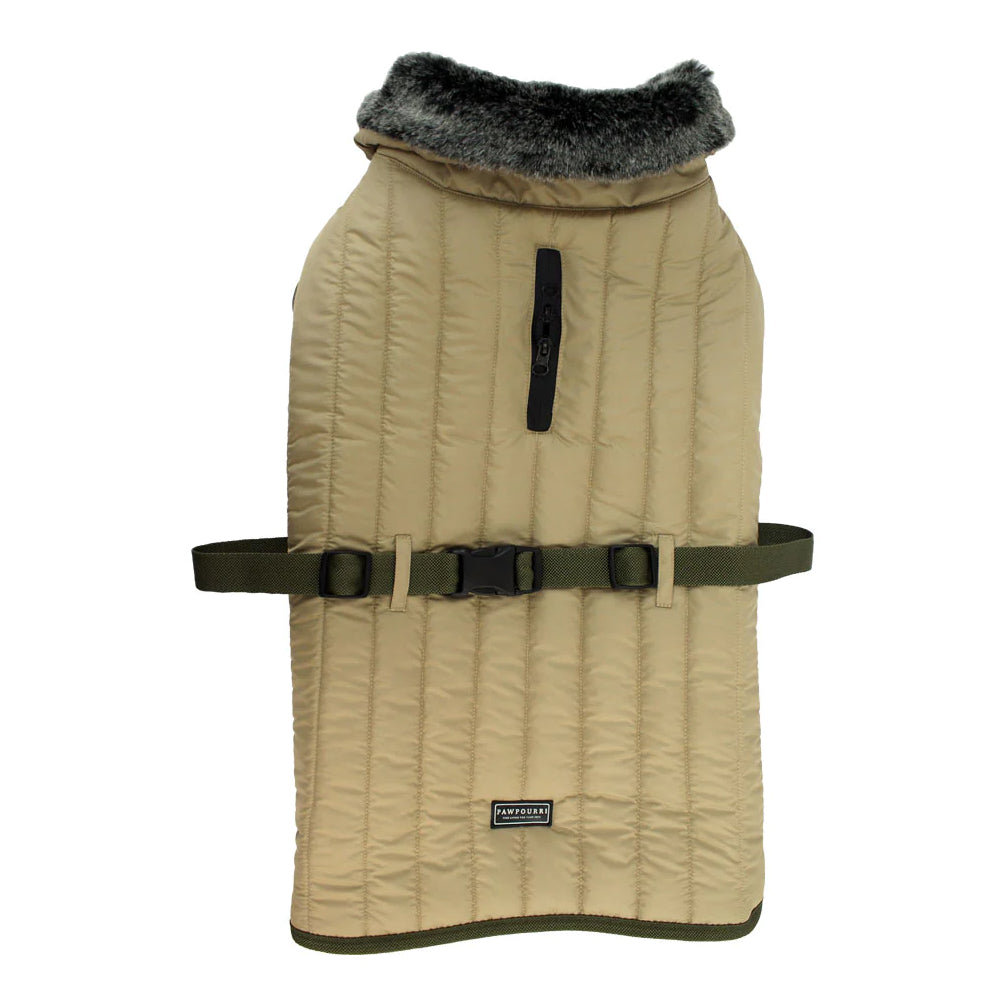 Pawpourri Fleece Lining Puffer Jacket for Dogs and Cats (Desert Brown)