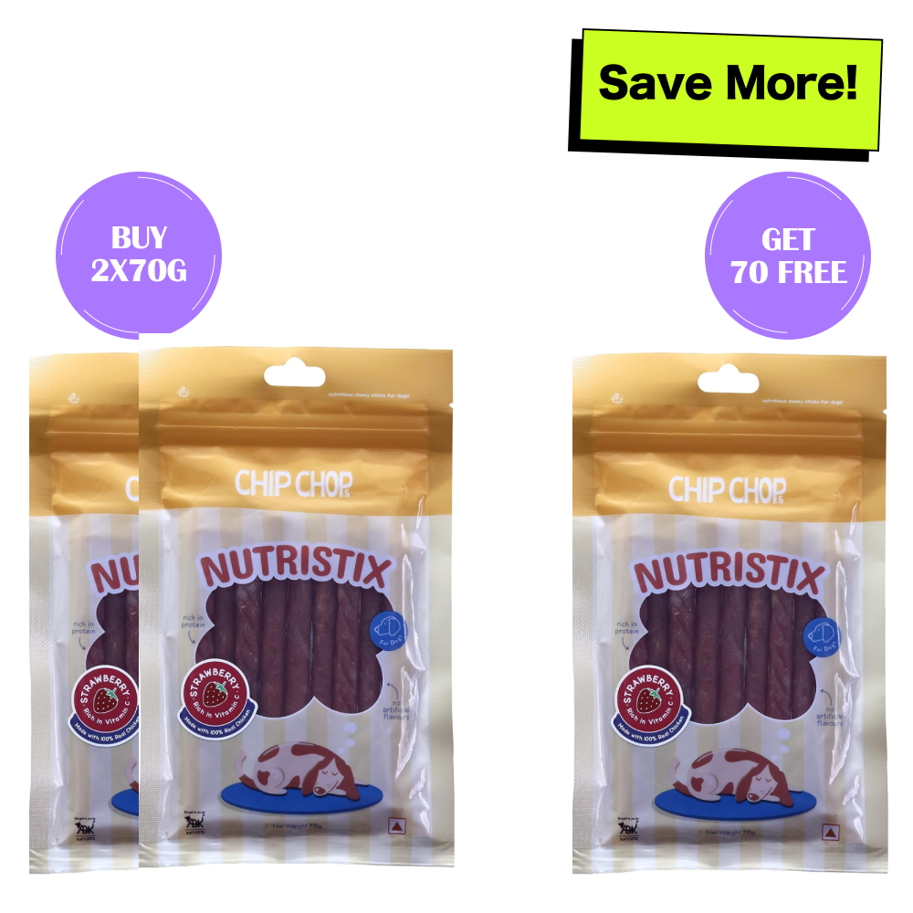 Chip Chops Strawberry Nutristix Dog Treats  (Buy 2 Get 1 Free)