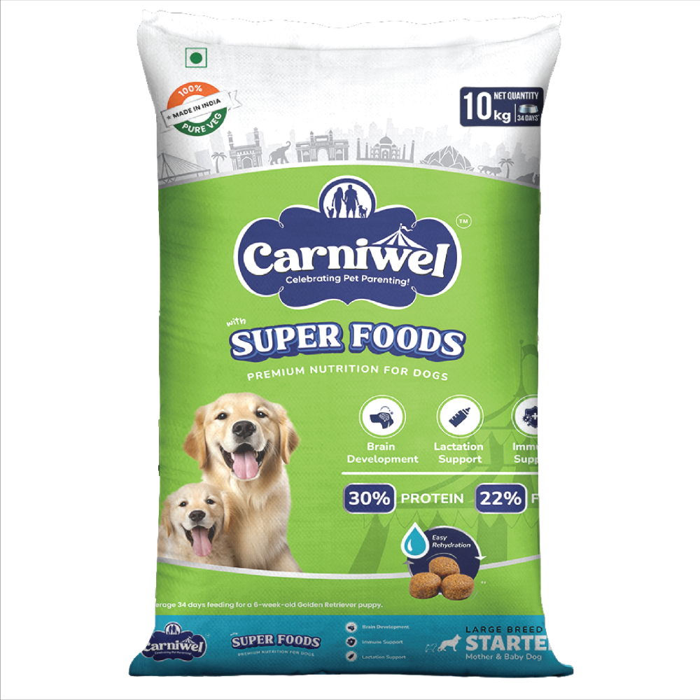Carniwel Superfoods Veg Kibble Starter For Large Breed Mother & Baby Dog Dry Food