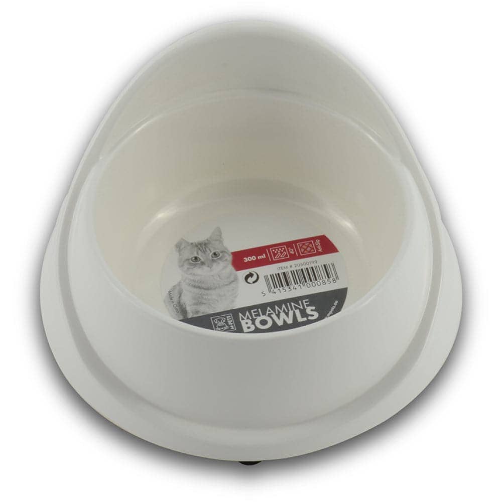 M Pets Single Fashion Melamine Bowl for Cat (White)