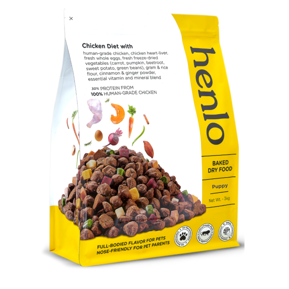 Henlo Chicken & Vegetable Baked Dry Food for Puppies | 100% human grade ingredients (Limited Shelf Life)