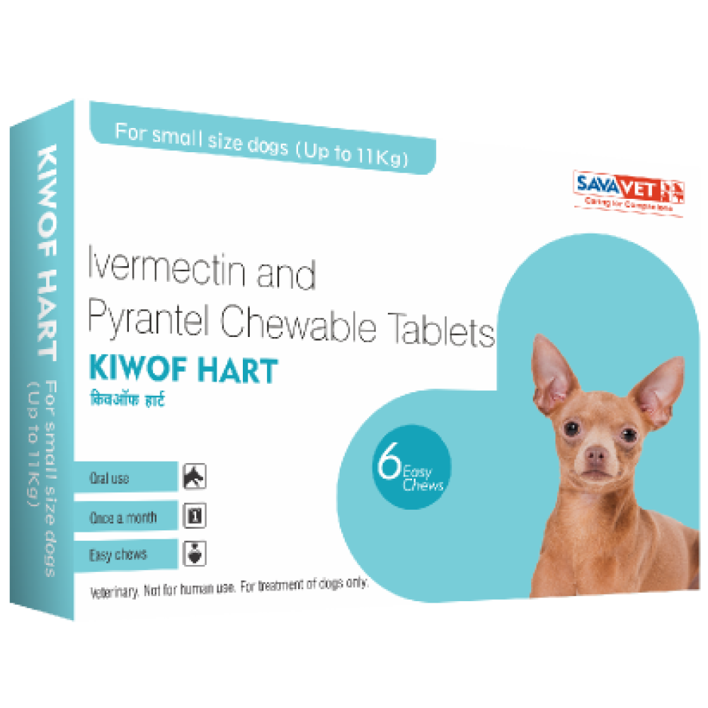 Savavet Kiwof Hart Deworming Tablet for Dogs (pack of 6 tablets)