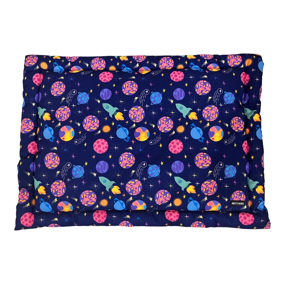 Pretty Paws Space Themed Mat for Dogs (Blue)