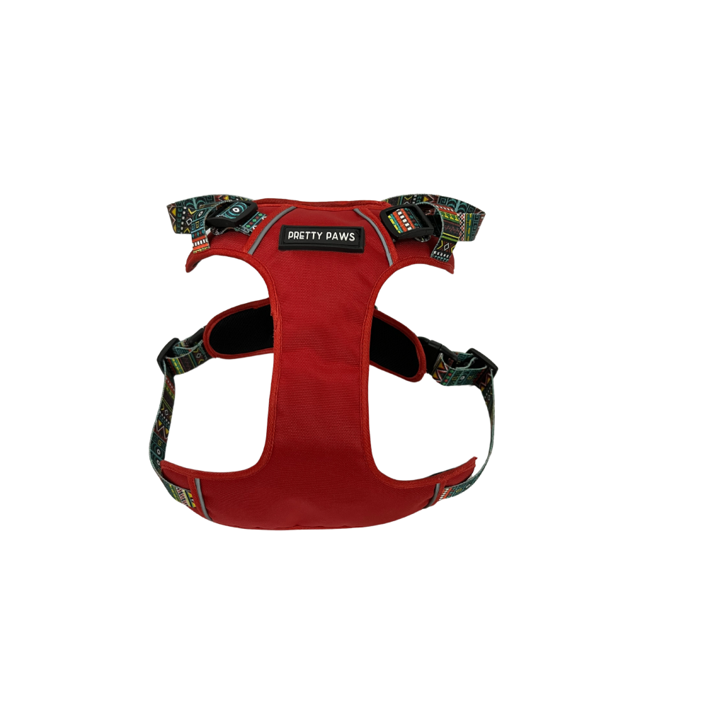 Pretty Paws Printed Full Body Harness for Dogs (Red)