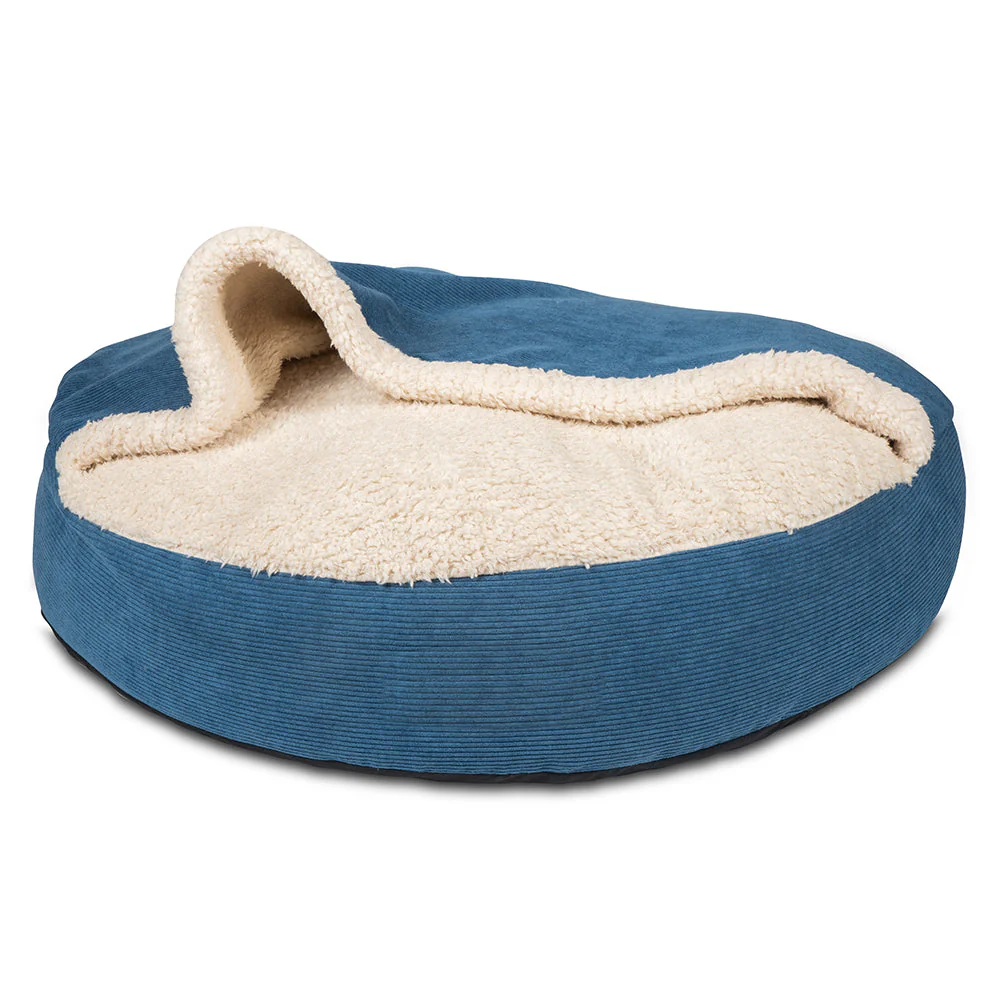 Pawpourri Furry Snuggler Bed for Dogs and Cats (Blue)