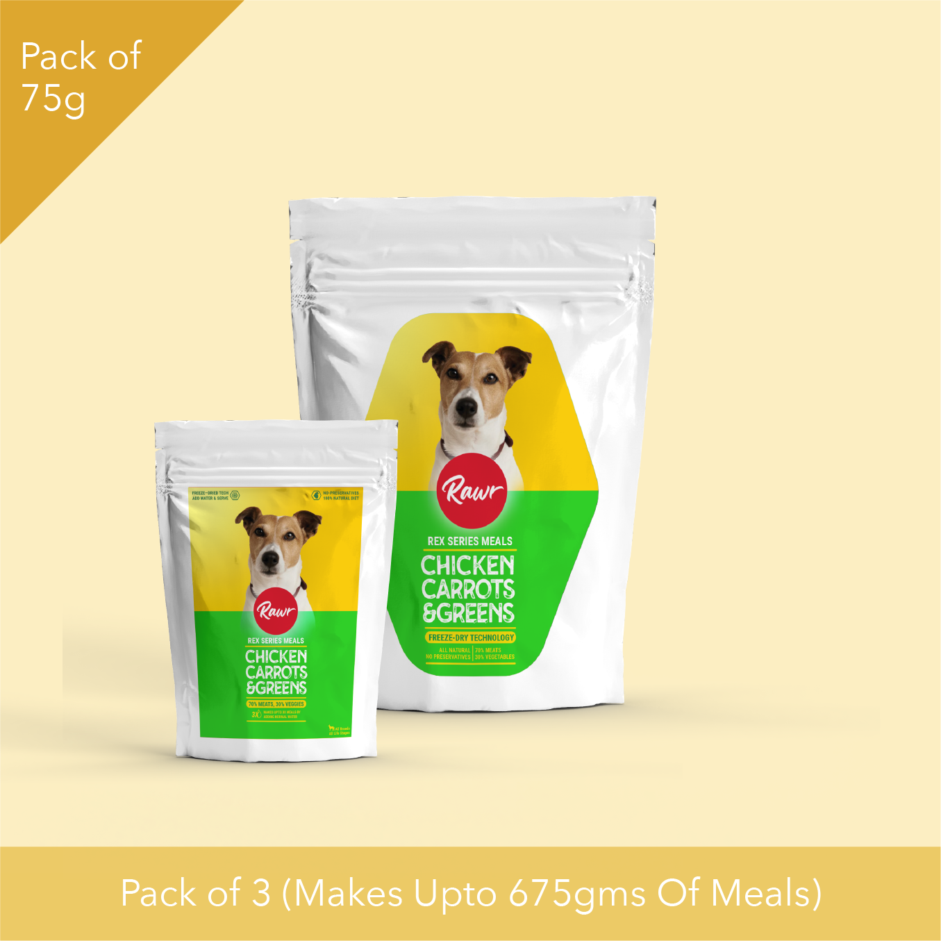 Rawr4dogs Rex Series Chicken, Carrots and Greens Freeze Meals Dog Dry Food