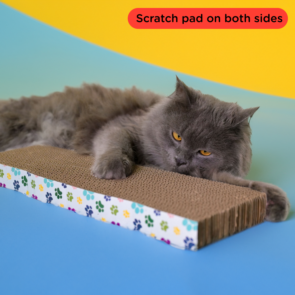 Skatrs Wide Block Corrugated Cardboard Cat Scratcher for Kittens with 2g Premium Catnip Free (Pack of 2)