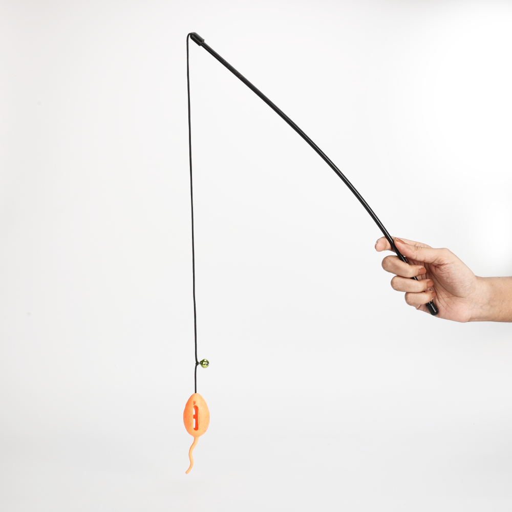 SKATRS Playing Wand with Mouse Toy for Cats