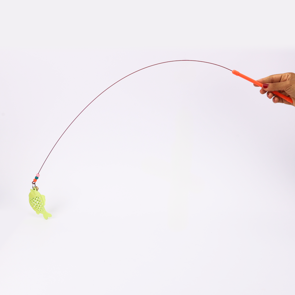 Rod Spring with Fish Teaser Toy for Cats(51cm)