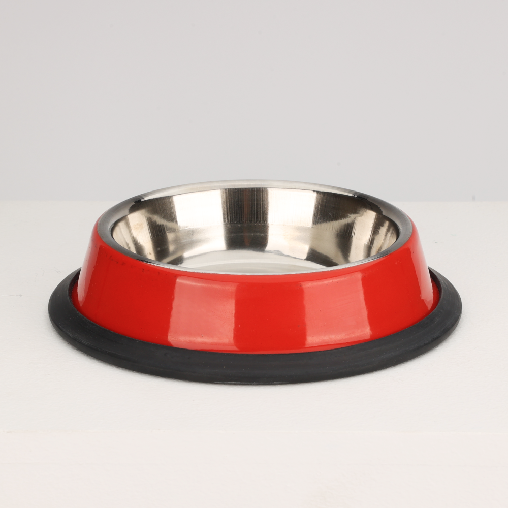 Anti Skid Glossy Bowl for Dogs and Cats (Red)(XL:1400mL)