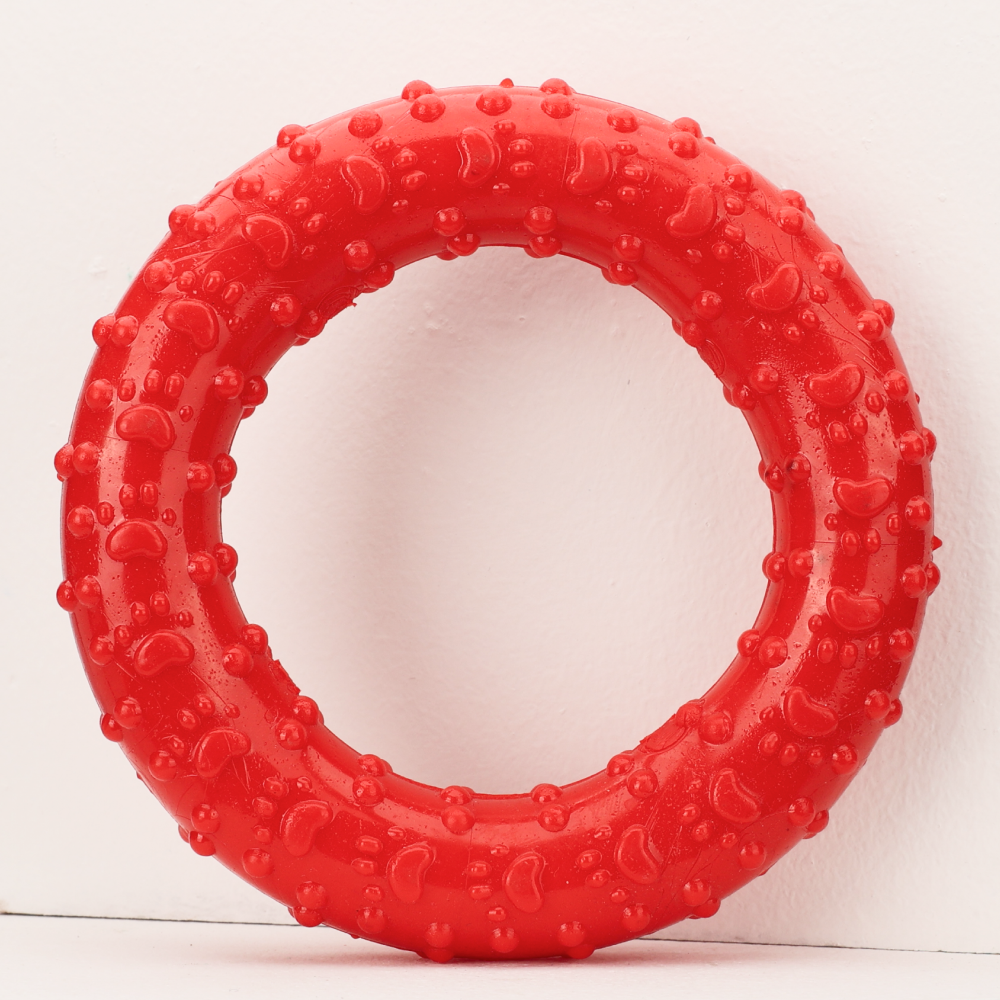 Rubber Ring Toy for Dogs (Red)(11.4cm)