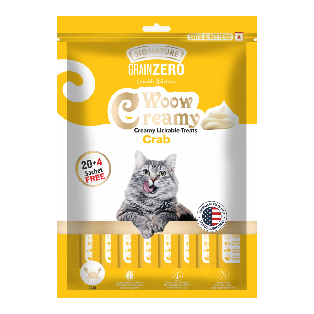 Signature Grain Zero Crab Lickable Creamy Cat Treats(75g(5pcs))