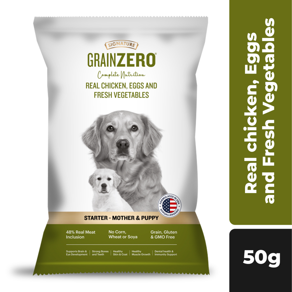 Signature Grain Zero Real Chicken, Egg and Vegetables Mother and Puppy Starter Dog Dry Food