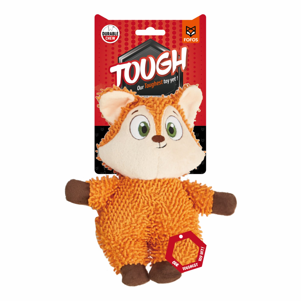 Fofos Fox Tough Toy for Dogs | For Medium Chewers (Orange)