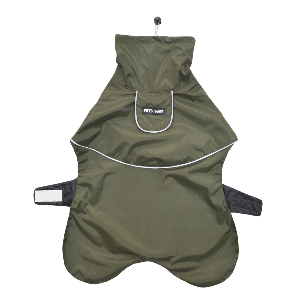 Pets Way TPU Thunder Raincoat for Dogs (Olive)