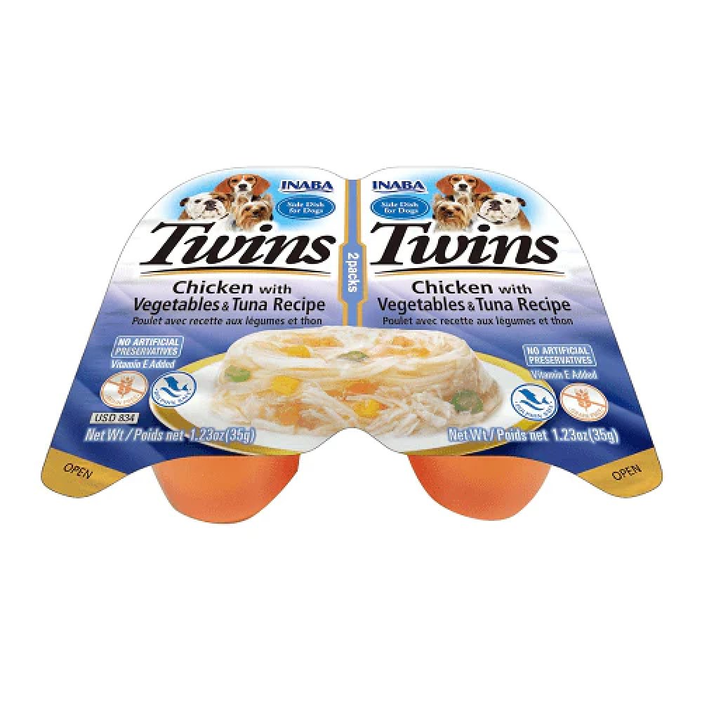 INABA Twins Cup Chicken with Vegetables Tuna Flavour Dog Wet Food