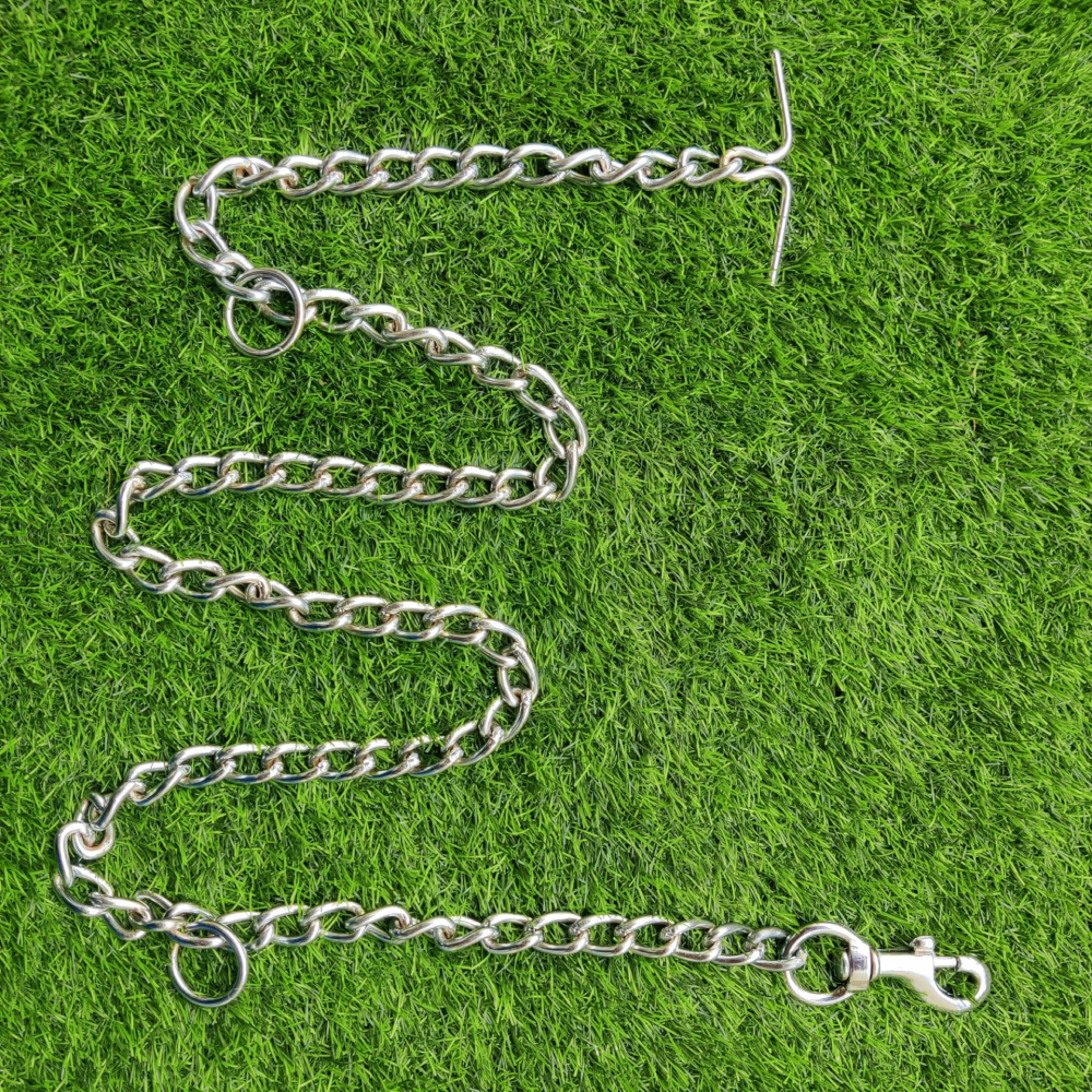 Chullbull Durable Light Weight Chain Leash and Choke Collar for Dogs