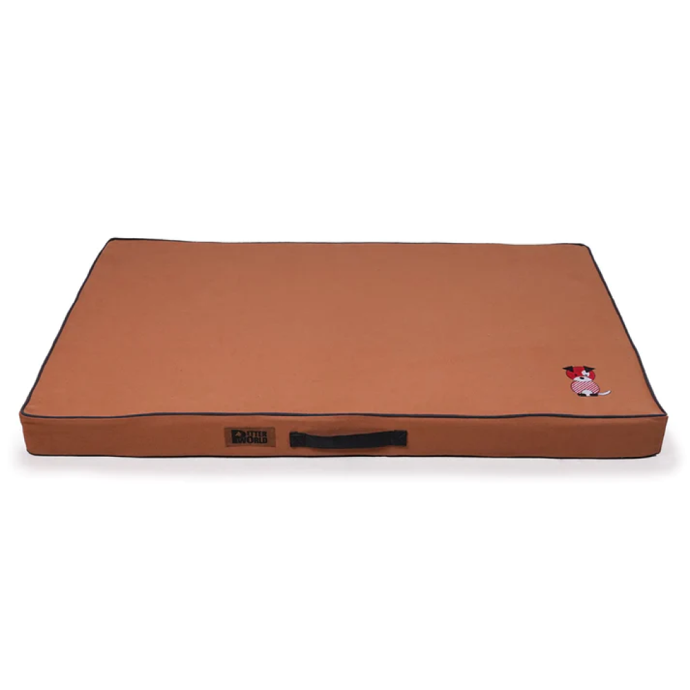 Petter World Comfort Flat Foam Bed for Dogs (Earthy Brown)