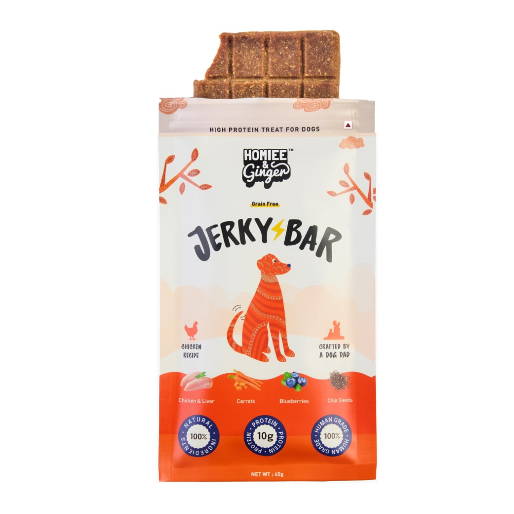 Homiee & Ginger Air Dried Grain Free Chicken Jerky Bar Dog Treats (Buy 2 Get 1 Free)