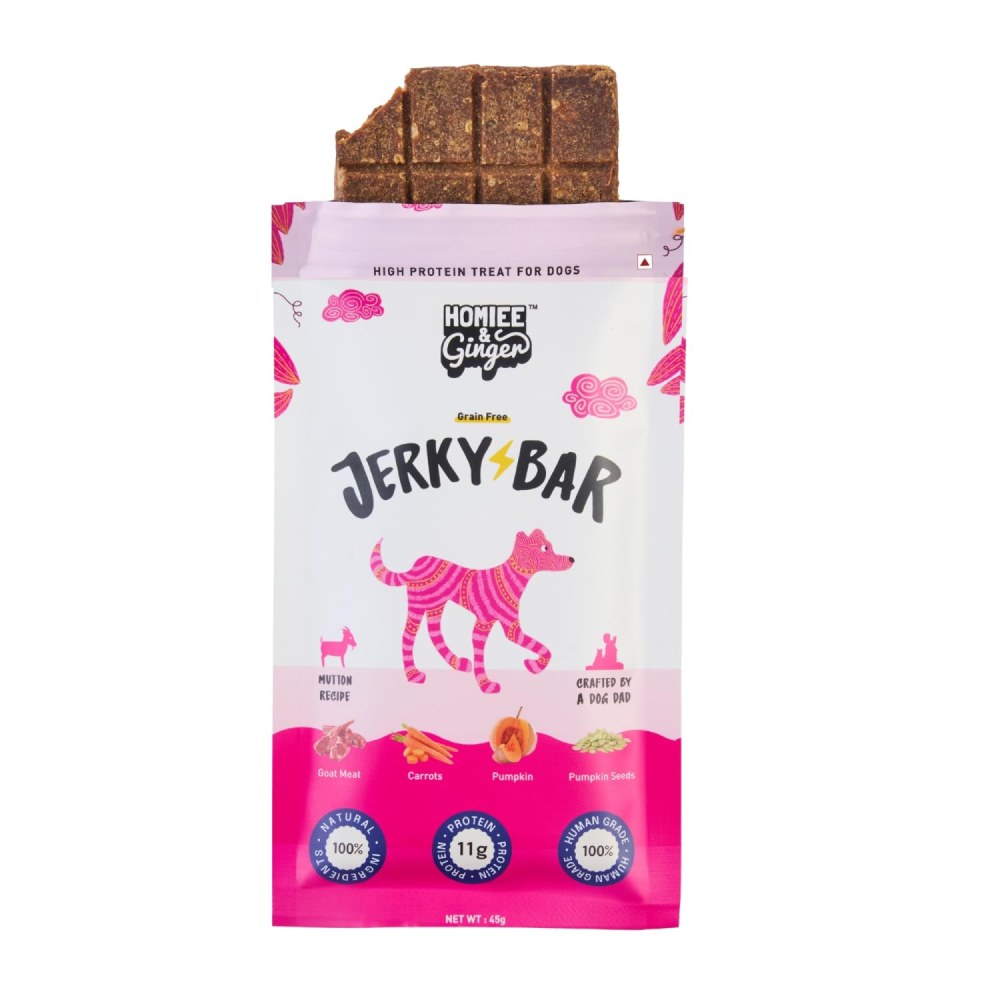 Homiee & Ginger Air Dried Grain Free Mutton Jerky Bar Dog Treats (Limited Shelf Life)