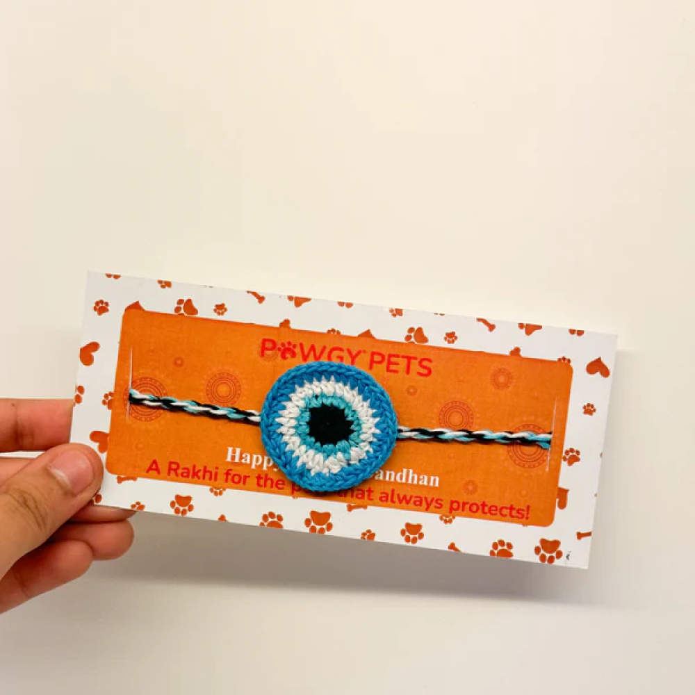 Pawgypets Evil Eye Crochet Rakhi for Dogs