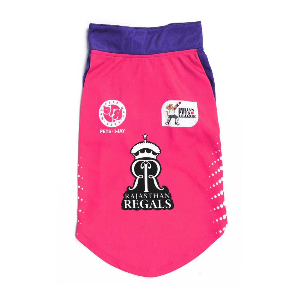 Pets Way Rajasthan Regals IPL Jersey for Dogs and Cats (Pink)