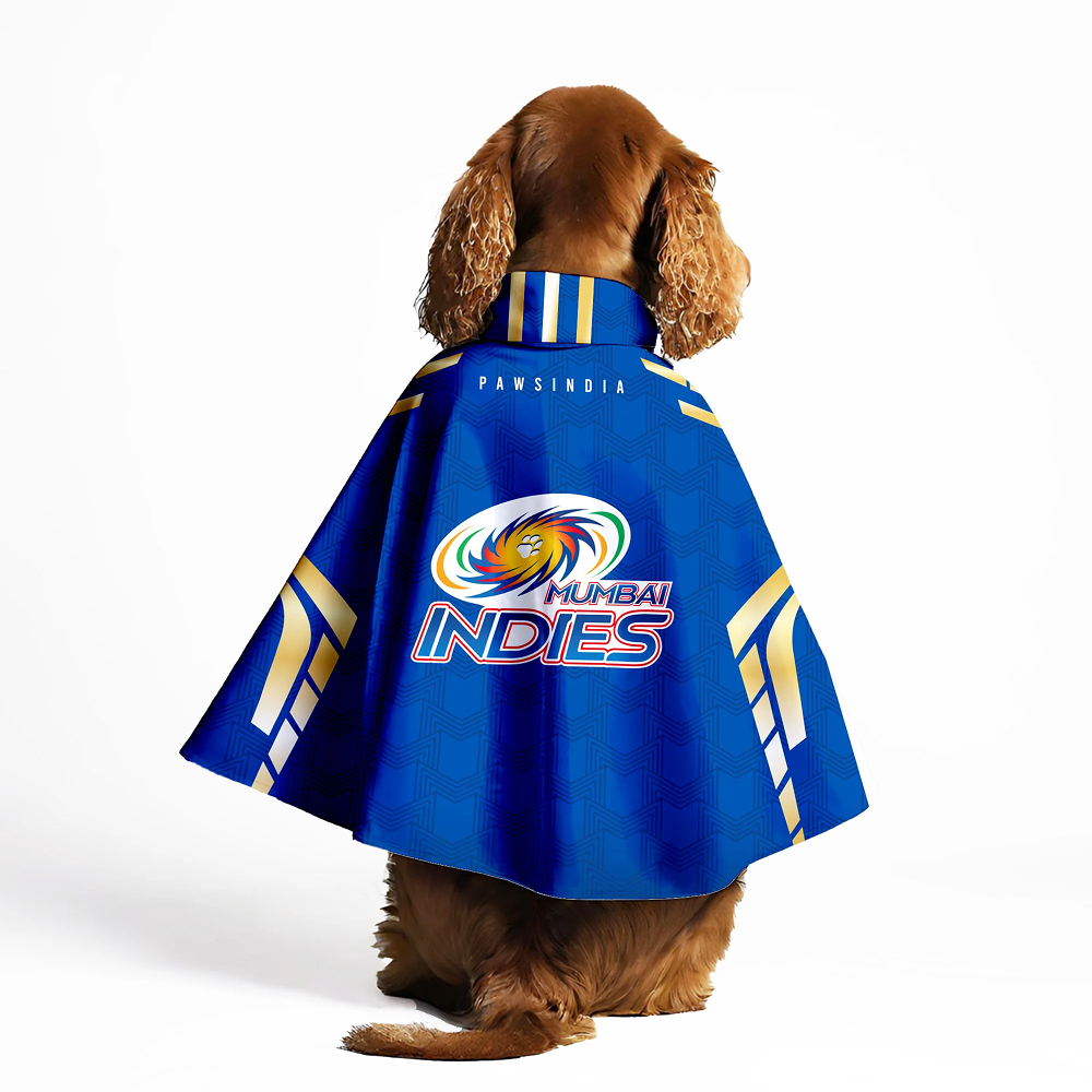 Pawsindia Mumbai Indies Cape for Dogs (Blue)