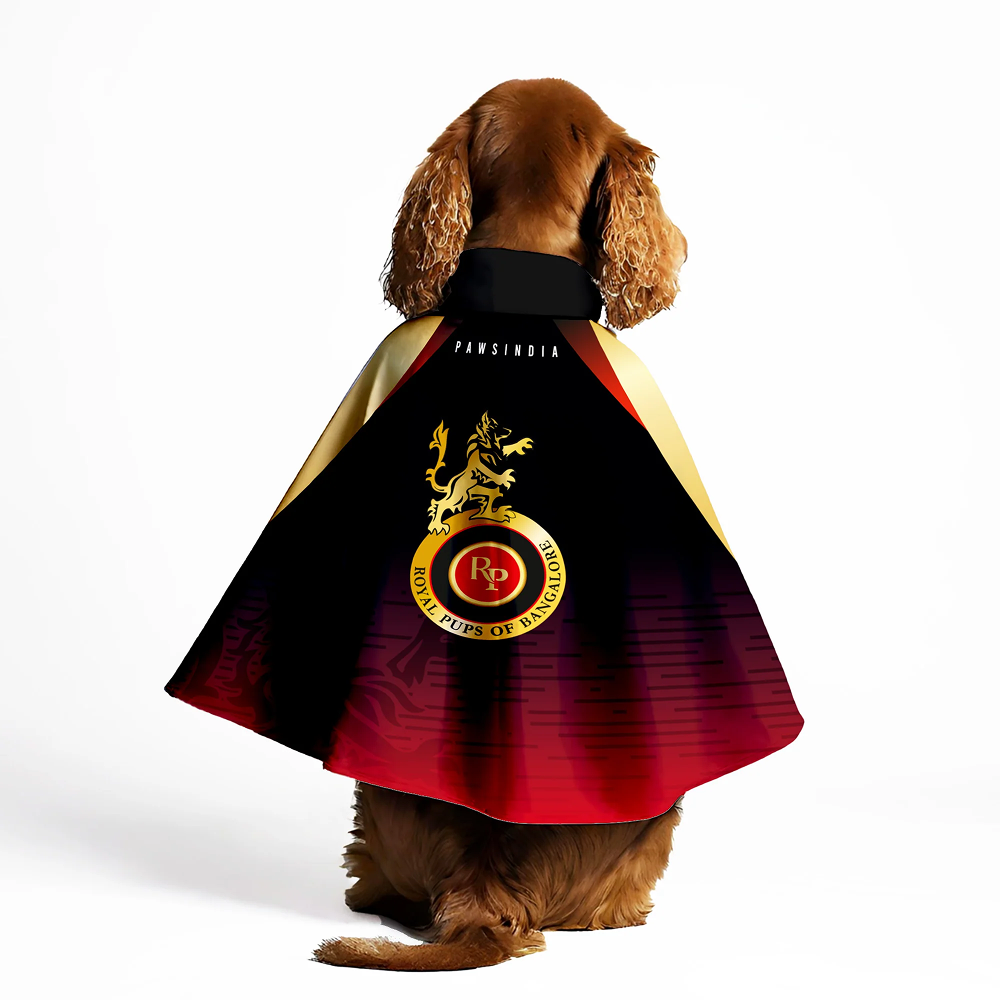 Pawsindia Royal Pups of Bangalore Cape for Dogs (Red & Black)