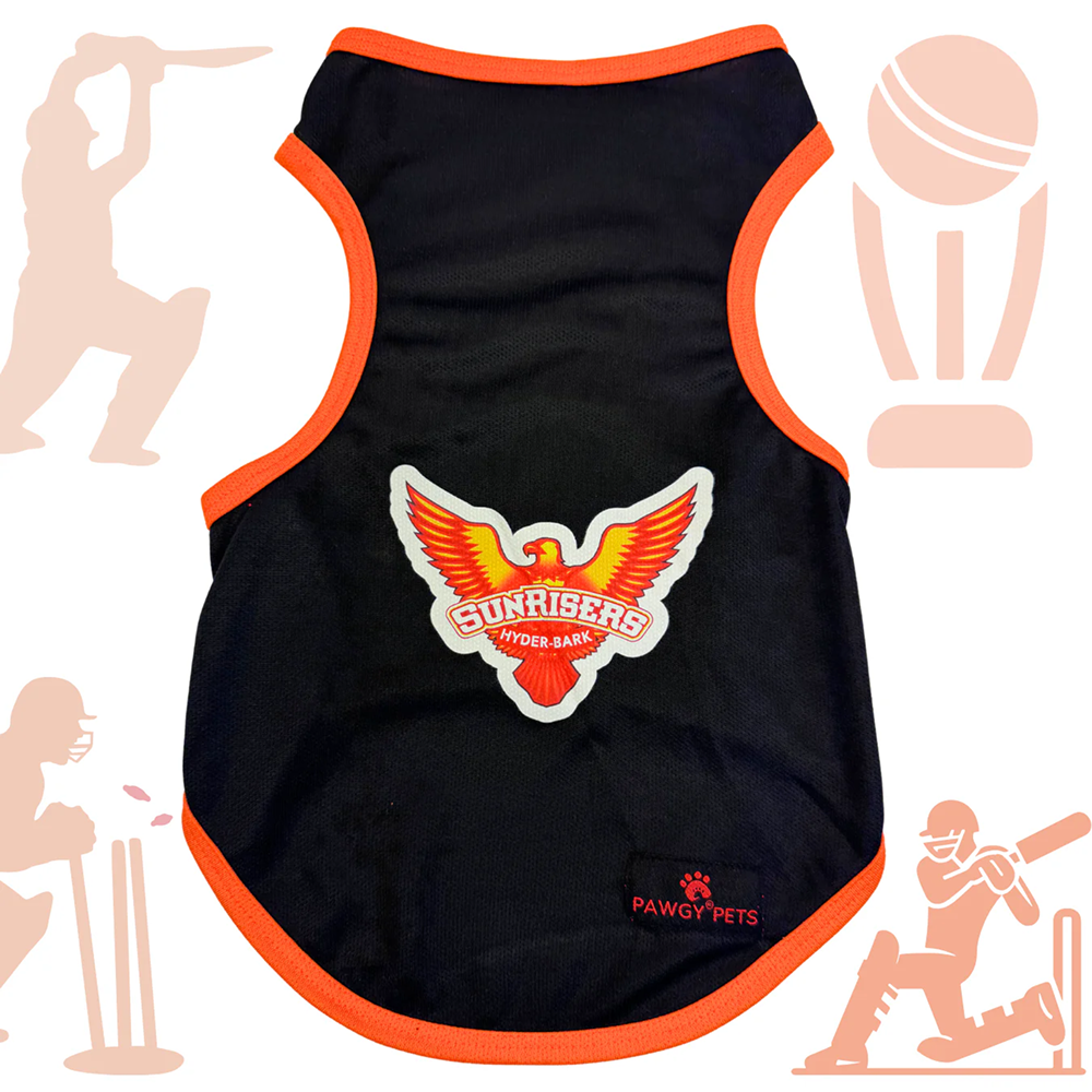 Pawgy Pets Sunrisers Hyder Bark ipl Jersey for Dogs and Cats