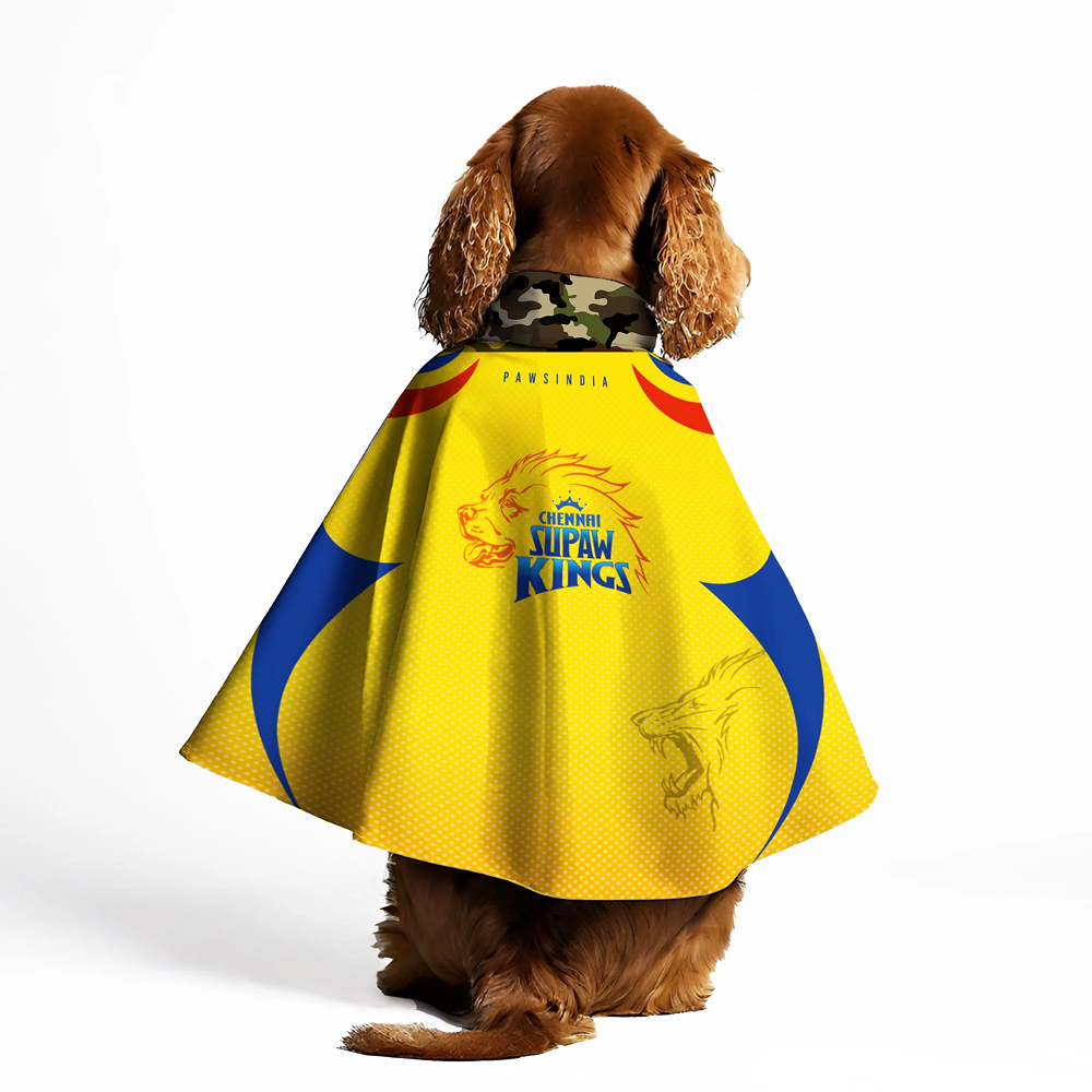 Pawsindia Chennai Supaw Kings Cape for Dogs (Yellow)