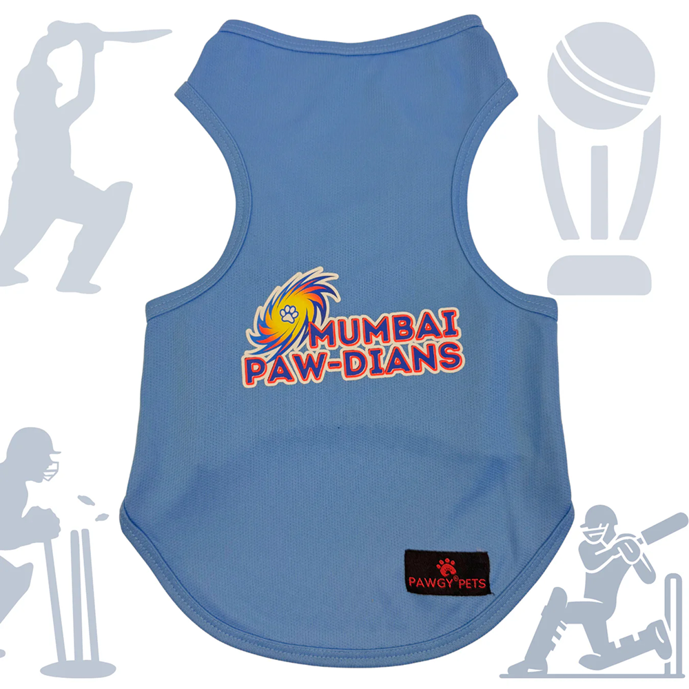 Pawgy Pets Mumbai Pawdians ipl Jersey for Dogs and Cats