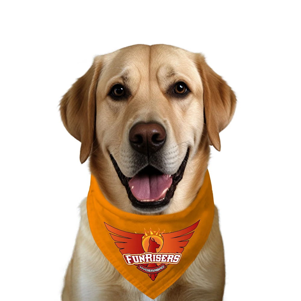 Ruse IPL Funrisers Hyderabad Printed Bandana for Dogs (Orange)