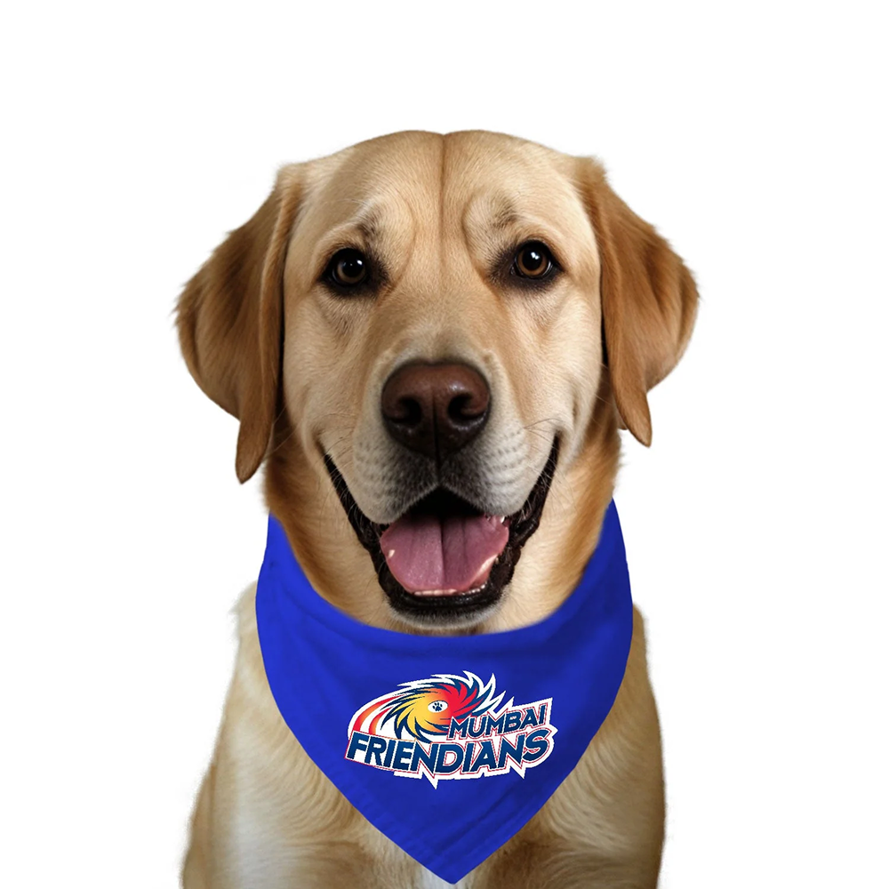 Ruse IPL Mumbai Friendians Printed Bandana for Dogs (Royal Blue)
