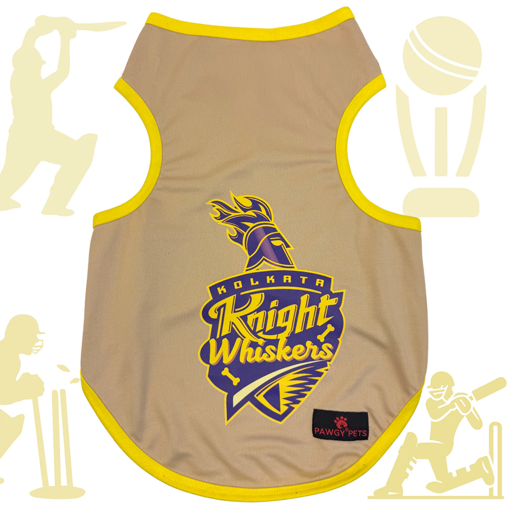 Pawgy Pets Kolkata Knight Whiskers ipl Jersey for Dogs and Cats