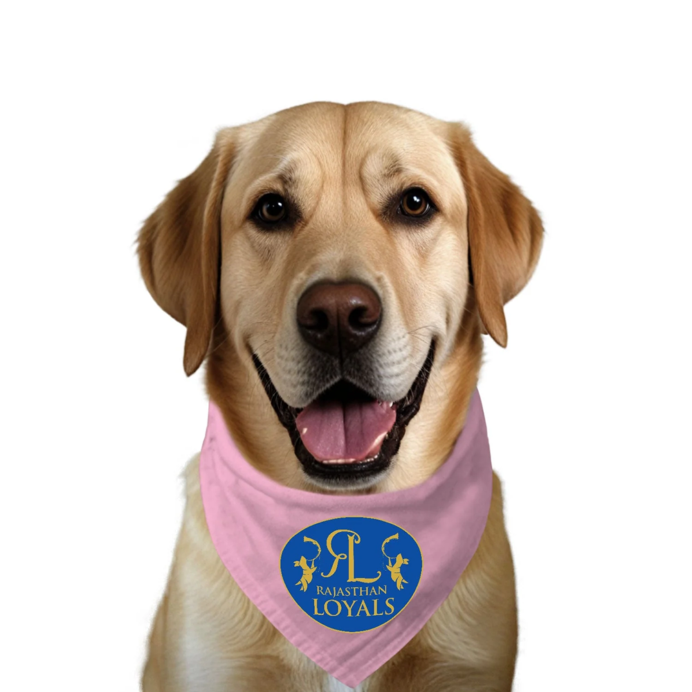 Ruse IPL Rajasthan Loyals Printed Bandana for Dogs (Pink)
