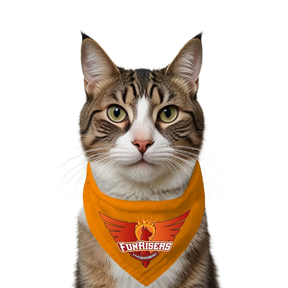 Ruse IPL Funrisers Hyderabad Printed Bandana for Cats (Orange)