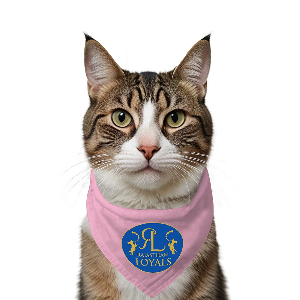Ruse IPL Rajasthan Loyals Printed Bandana for Cats (Pink)