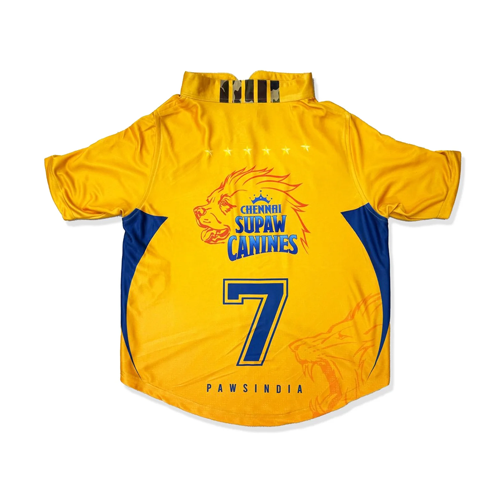 Pawsindia Chennai Supaw Kings ipl Jersey for Dogs
