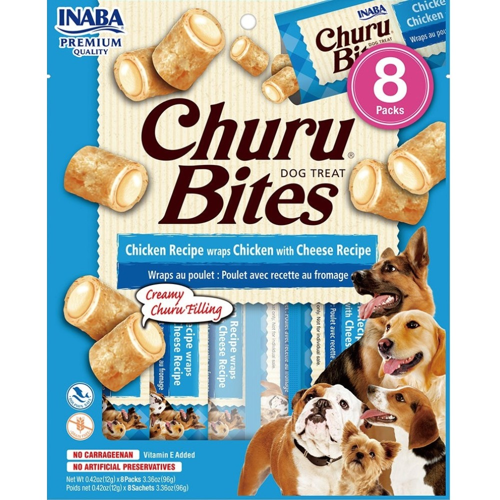 INABA Churu Bites Chicken Recipe Wraps Chicken with Cheese Flavour Dog Treats (Limited Shelf Life)