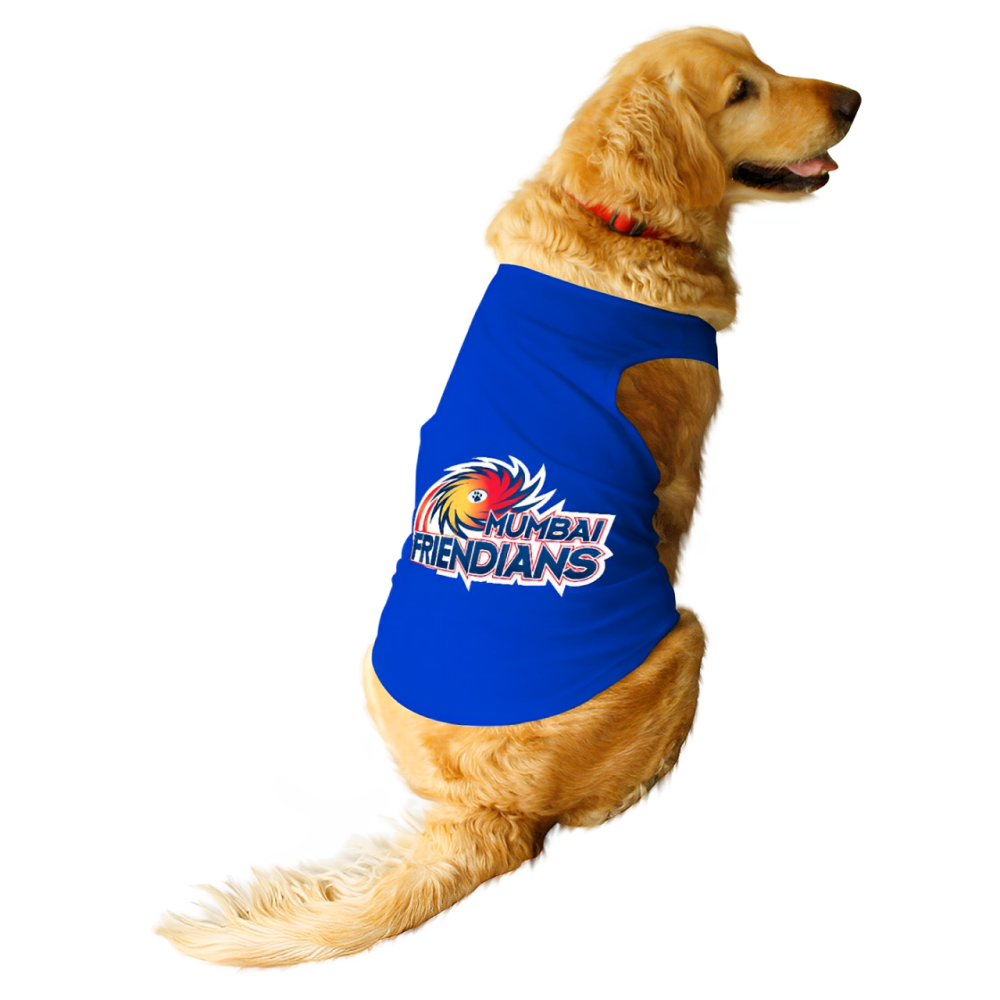 Ruse IPL "Mumbai Friendians" Printed Tank Jersey for Dogs (Royal Blue)