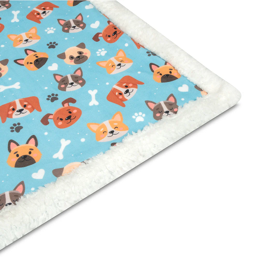 Pawpourri Animal Printed Blanket for Dogs and Cats (Blue)
