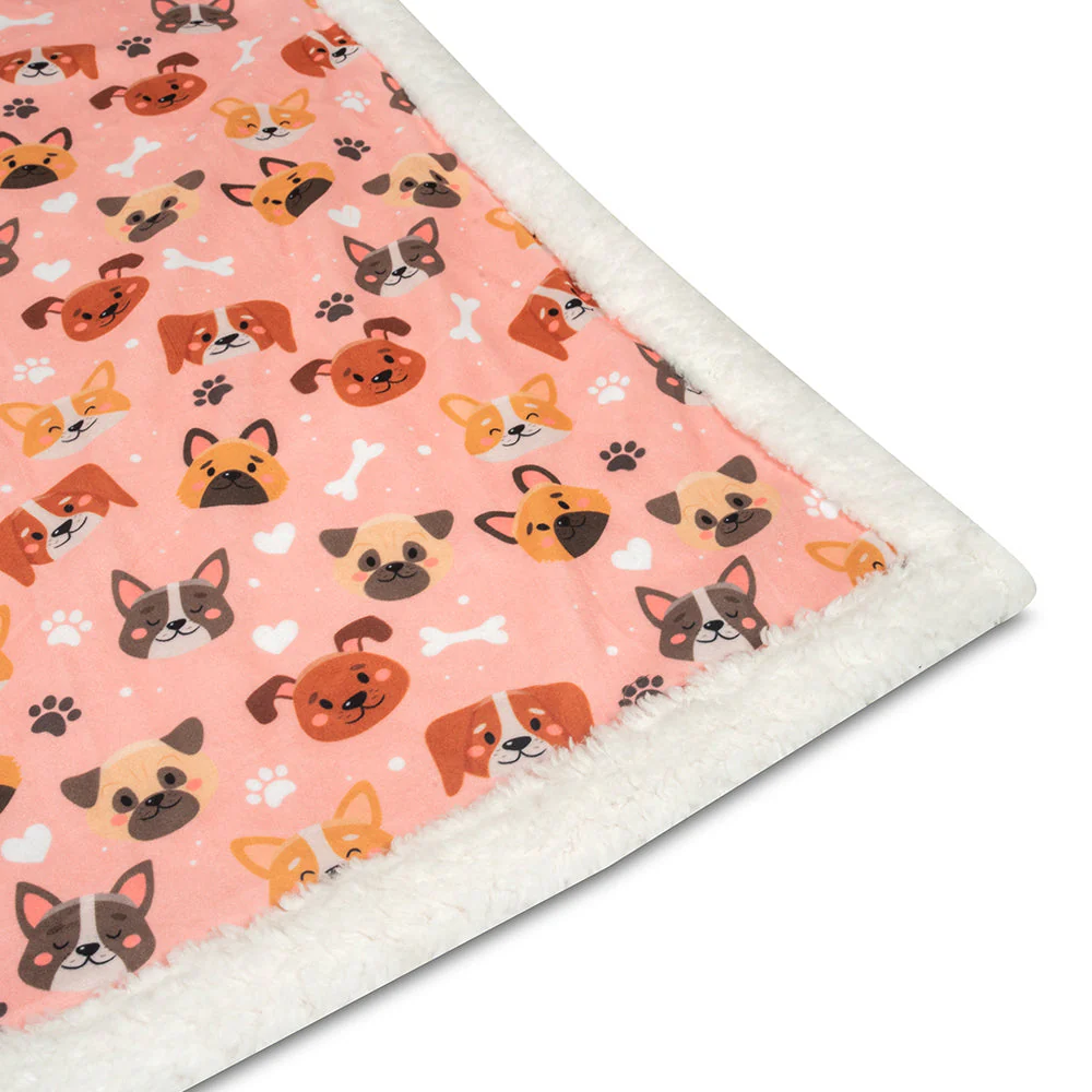 Pawpourri Animal Printed Blanket for Dogs and Cats (Peach)