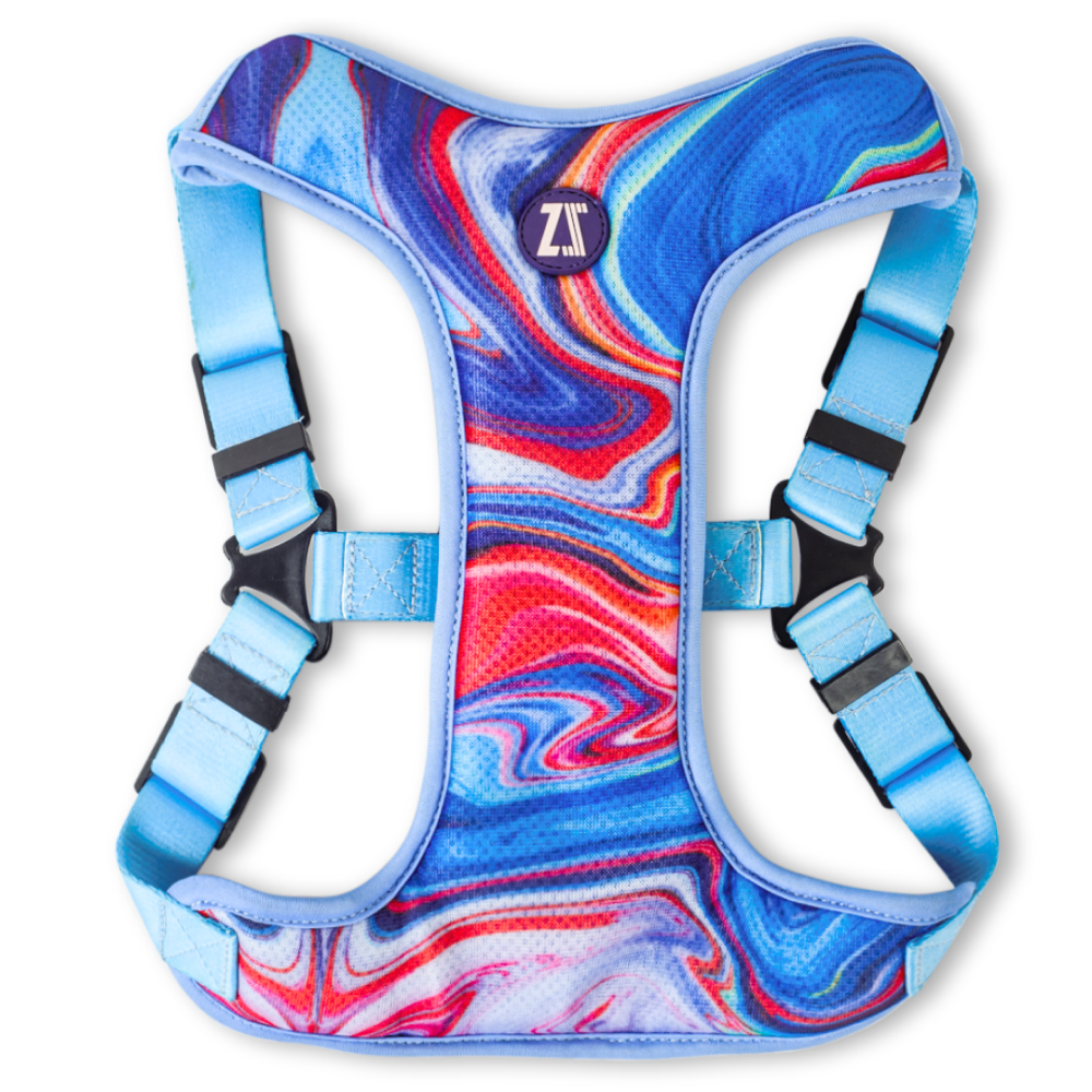 Zoomiez Adjustable Fluid Printed Soft Mesh Harness for Cats