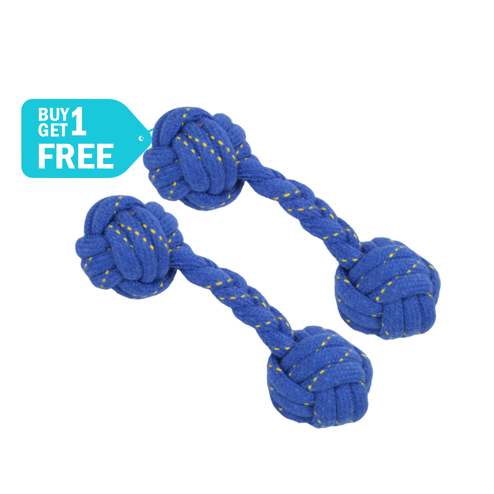 Skatrs Dumbbell Shaped Rope Chew Toy for Dogs and Cats (Buy 1 Get 1)