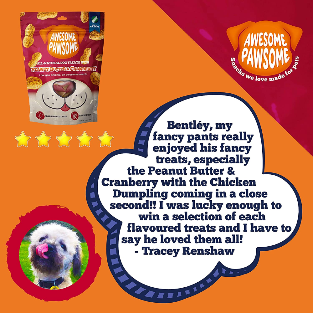 Awesome Pawsome Peanut Butter & Cranberry Grain Free Dog Treats